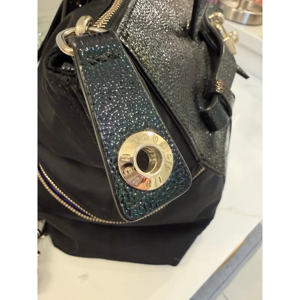 Rare Petrol Henri Bendel Black Jetsetter -  top handle, crossbody, backpack